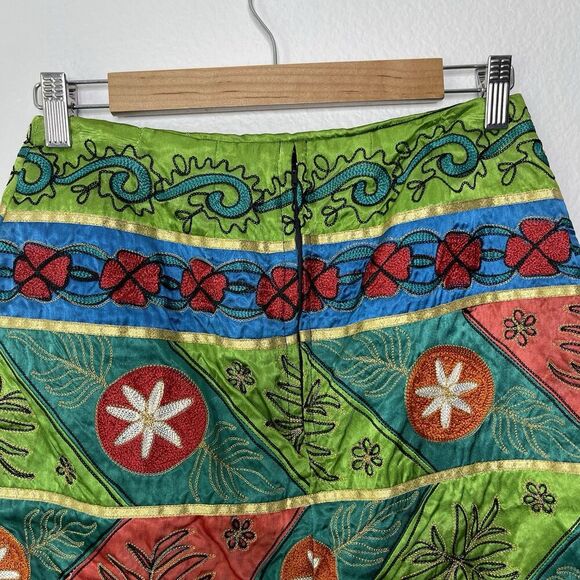 Vintage Sandy Starkman Skirt Sz 8 Green Pencil Gypsie Fairy Boho Whimsical Funky - Picture 4 of 9